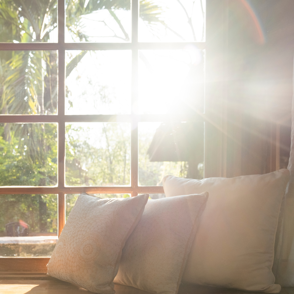 Light Coming Through A Window with Pillows