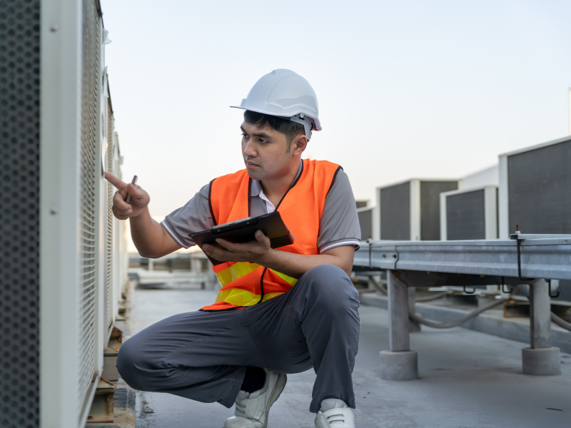main inspecting AC unit